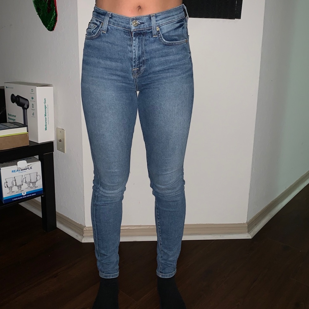 LUXE VINTAGE HIGH WAIST ANKLE SKINNY IN GREY BLUE - Picture 7 of 12